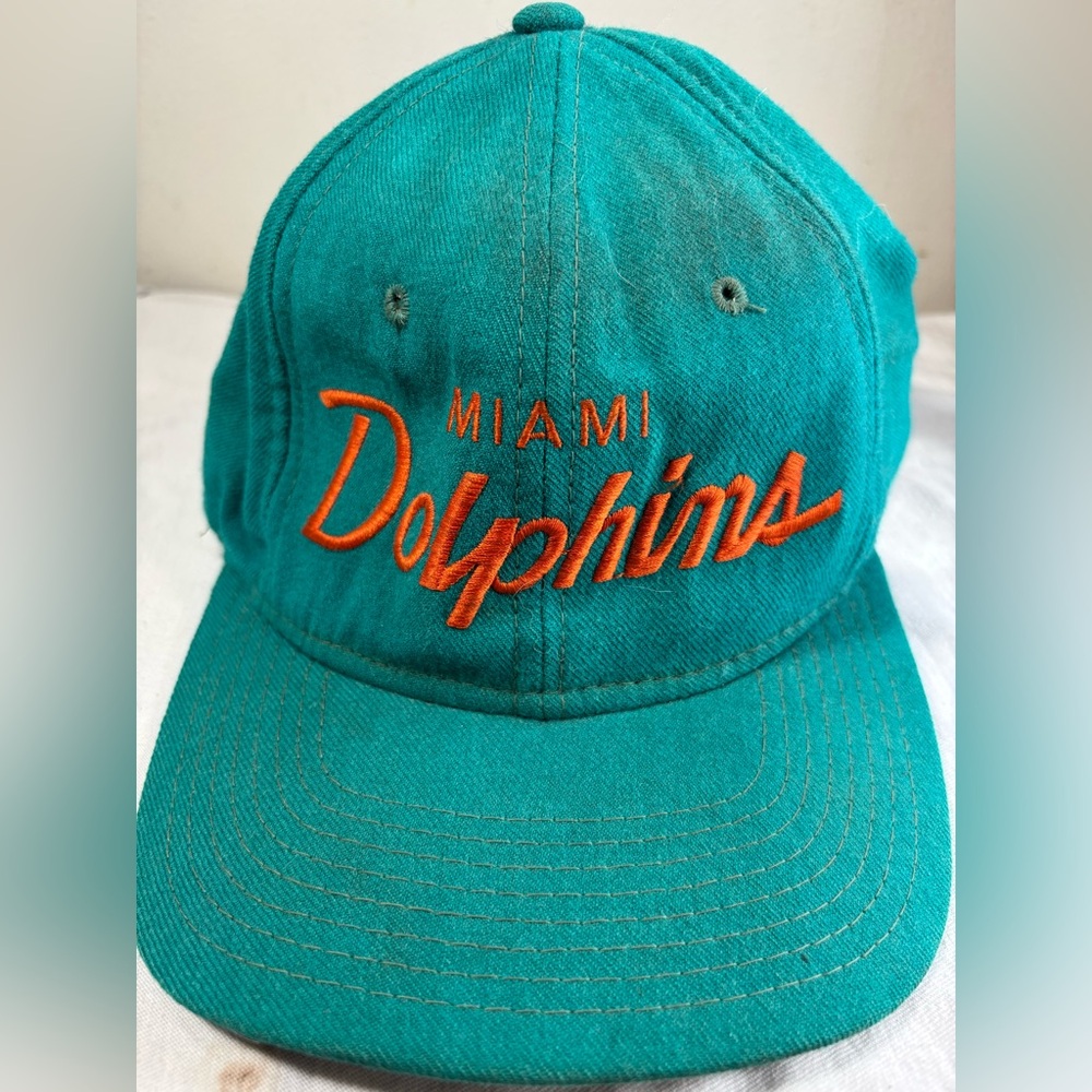1990’s Miami Dolphin Vintage Starter Hat, Green and Orange, Great Condition